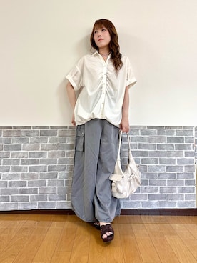 「アイテム（サンダル）」を使った、まりさん（レディース・157cm）の夏コーディネート