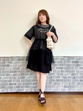 「アイテム（ブラウン系）」を使った、まりさん（レディース・157cm）の夏コーディネート