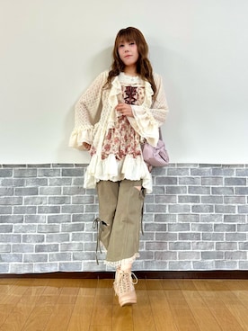 「アイテム（チュニック）」を使った、まりさん（レディース・157cm）の秋コーディネート
