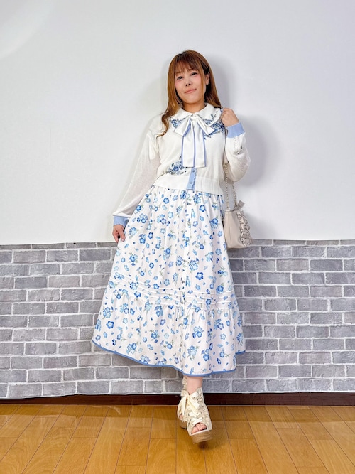 ★美品★ axes femme POETIQUE 刺繍ブラウス スカート ★ ネモフィラ刺繍ブラウス（シャツ/ブラウス）｜axes femme（アクシーズ