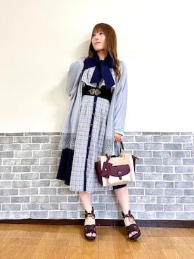 「アイテム（ベルト）」を使った、まりさん（レディース・157cm）の夏コーディネート