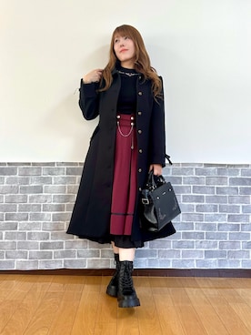 「アイテム（ダッフルコート）」を使った、まりさん（レディース・157cm）の秋コーディネート