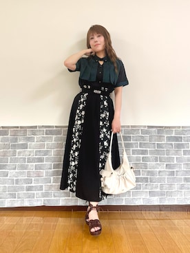 「axes femme（アクシーズファム）のアイテム（トートバッグ）」を使った、まりさん（レディース・157cm）の夏コーディネート