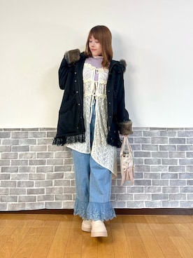 「アイテム（モッズコート）」を使った、まりさん（レディース・157cm）の冬コーディネート