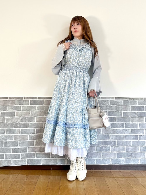 フリル×コットンレースワンピース（ワンピース）｜axes femme