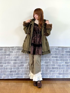 「アイテム（モッズコート）」を使った、まりさん（レディース・157cm）の秋コーディネート