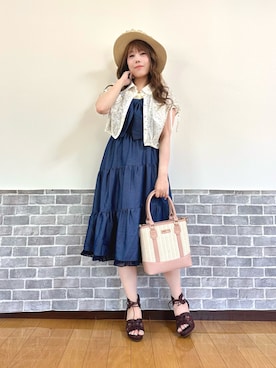 「axes femme（アクシーズファム）のアイテム（帽子）」を使った、まりさん（レディース・157cm）の夏コーディネート