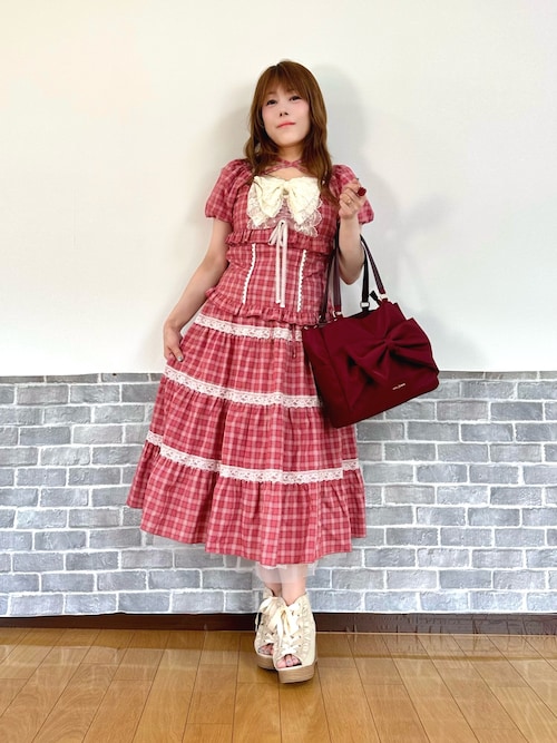 axes femmeビッグリボンキャミソール　ピンク axes femme - ◇美品◇アクシーズファム ビッグリボン