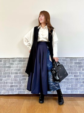 「アイテム（ボストンバッグ）」を使った、まりさん（レディース・157cm）の秋コーディネート