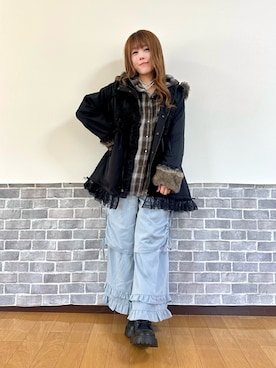 「アイテム（モッズコート）」を使った、まりさん（レディース・157cm）の秋コーディネート