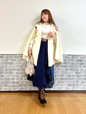 「アイテム（ダッフルコート）」を使った、まりさん（レディース・157cm）の秋コーディネート