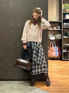 「アイテム（ハンチング/ベレー帽）」を使った、まりさん（レディース・157cm）の秋コーディネート
