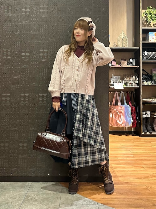 編み上げケーブルニットカーディガン（カーディガン/ボレロ）｜axes