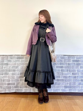 「アイテム（ダッフルコート）」を使った、まりさん（レディース・157cm）の冬コーディネート