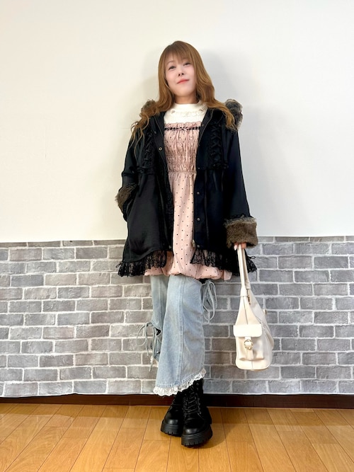 編上×フリルモッズコート（モッズコート）｜axes femme（アクシーズ