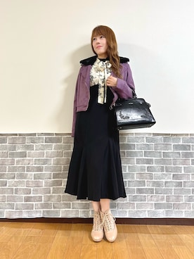 「アイテム（ダッフルコート）」を使った、まりさん（レディース・157cm）の秋コーディネート