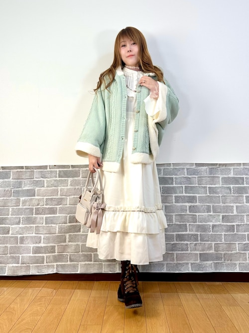 ローズ×リボン姫袖ワンピース（ワンピース）｜axes femme（アクシーズ