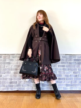 「アイテム（ダッフルコート）」を使った、まりさん（レディース・157cm）の秋コーディネート