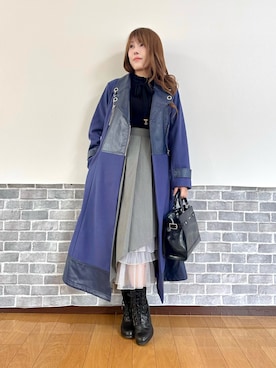 「アイテム（ダッフルコート）」を使った、まりさん（レディース・157cm）の秋コーディネート