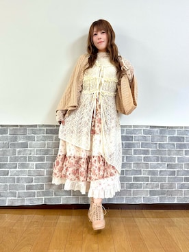 「アイテム（マフラー）」を使った、まりさん（レディース・157cm）の秋コーディネート