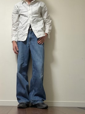 「UNIQLO（ユニクロ）のアイテム（デニムパンツ、ブルー系）」を使った、kato1024さん（メンズ・160cm）の春コーディネート