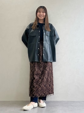 「ORiental TRaffic（オリエンタルトラフィック）のアイテム（パンプス）」を使った、増田恵佳さん（レディース・160cm）の秋コーディネート