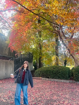 「アイテム（カバーオール）」を使った、Susi_cさん（レディース・163cm）の秋コーディネート