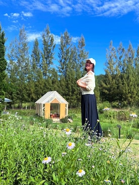 「アイテム（キャップ）」を使った、Susi_cさん（レディース・163cm）の夏コーディネート