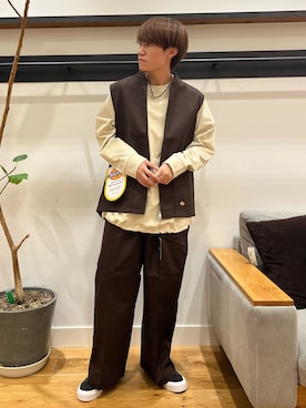 「アイテム（ベスト）」を使った、しまだわたるさん（メンズ・168cm）の夏コーディネート