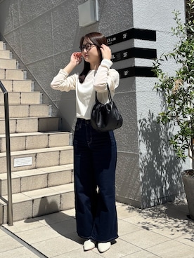 「レザーバッグ」｜hiyoriさん（レディース・156cm）の春コーディネート