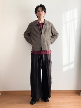 「SHINYAKOZUKA（シンヤコヅカ）のアイテム（スウェットパンツ）」を使った、　たかさん（メンズ・172cm）の冬コーディネート