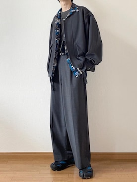 「アロハシャツ」｜「アイテム（ブルゾン）」を使った、　たかさん（メンズ・172cm）の夏コーディネート