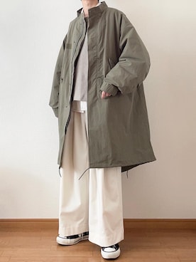 「アイテム（ベスト、ホワイト系）」を使った、　たかさん（メンズ・172cm）の冬コーディネート