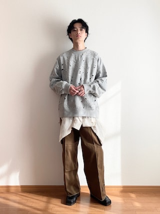 MAISON SPECIAL リーフカットクルーネックスウェットプルオーバー UNISEX》Leaf Cutwork Embroidery Crew Neck Sweat Pullover