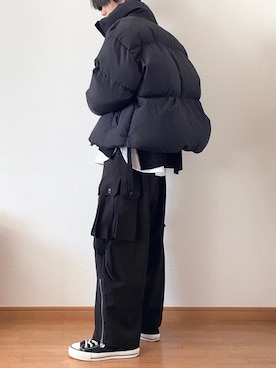 　たかさんの「FEKETE STRING SHORT ECO DOWN JACKET」を使ったコーディネート