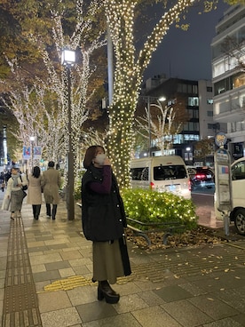 「one after another NICE CLAUP（ワンアフターアナザーナイスクラップ）の【袖を取り外してベスト着用】マルチWAYロングダウンコート（ダウンジャケット/コート、ブラック系）」を使った、asukaさん（レディース・150cm）の冬コーディネート