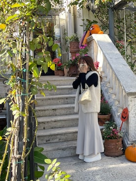 「GUCCI（グッチ）のアイテム（バッグ、ホワイト系）」を使った、asukaさん（レディース・150cm）の冬コーディネート