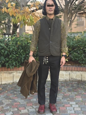 「アイテム（ベスト）」を使った、epiphaさん（メンズ・170cm）の秋コーディネート