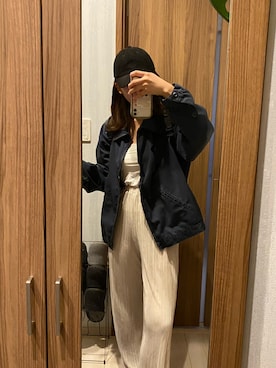 「Dickies usedのアイテム（ジャケット/アウター、ブルー系）」を使った、sayakafukunagaさん（レディース・161cm）の秋コーディネート