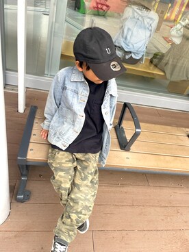 「aimoha（アイモハ）のアイテム（ジャケット/アウター）」を使った、T☺︎︎︎︎♡K☺︎︎︎︎さん（キッズ・120cm）の春コーディネート