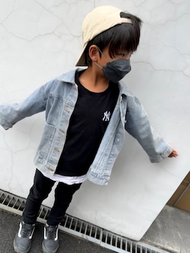 「aimoha（アイモハ）のアイテム（ジャケット/アウター）」を使った、T☺︎︎︎︎♡K☺︎︎︎︎さん（キッズ・120cm）の春コーディネート
