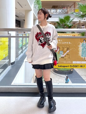 「アイテム（デニムスカート）」を使った、megumiさん（レディース・153cm・20代）の秋コーディネート