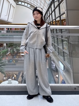 「アイテム（キーホルダー）」を使った、megumiさん（レディース・153cm）の冬コーディネート