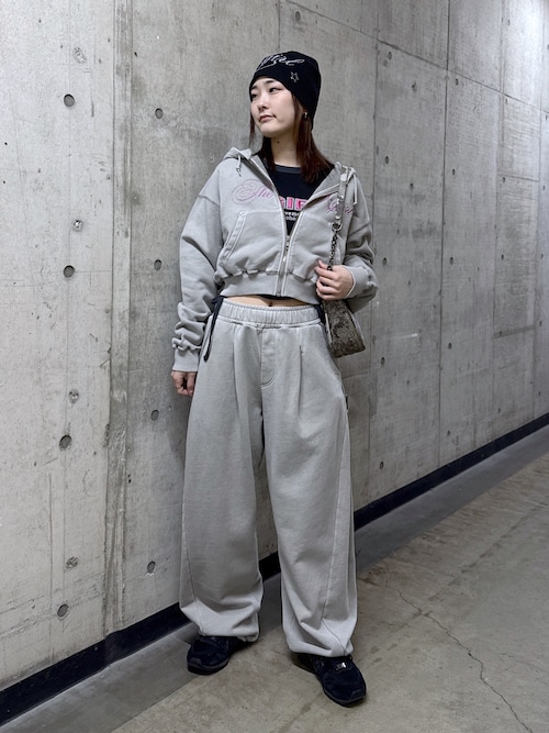 PIGMENT DYED SCRIPT LOGO COMPACT ZIP UP SWEAT HOODIE（パーカー