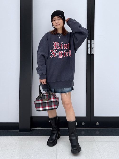 X-girl x Champion REVERSE WEAVE R FADED LOGO SWEAT TOP（スウェット