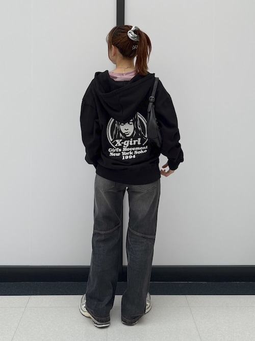MESSAGE AND FACE ZIP UP SWEAT HOODIE（パーカー）｜X-girl（エックス