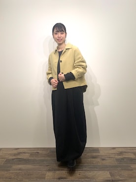 「イエローコーデ」｜「アイテム（ジャケット/アウター）」を使った、mikiさん（レディース・155cm）の秋コーディネート