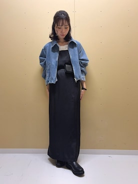 「KBF（ケイビーエフ）のアイテム（ジャケット/アウター）」を使った、mikiさん（レディース・155cm）の秋コーディネート