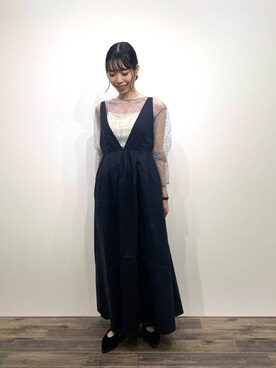 「アイテム（その他トップス、シルバー系）」を使った、mikiさん（レディース・155cm）の秋コーディネート