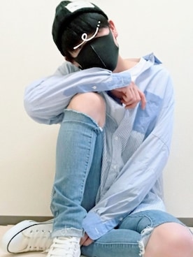 「SFW（エスエフダブリュー）のアイテム（帽子）」を使った、마론(マロン)さん（メンズ・174cm）の秋コーディネート
